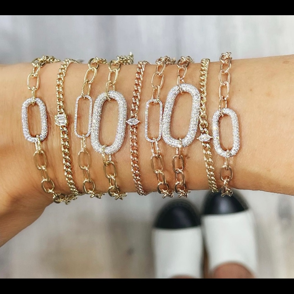 14k Rose Gold Marquise Diamond Bracelet